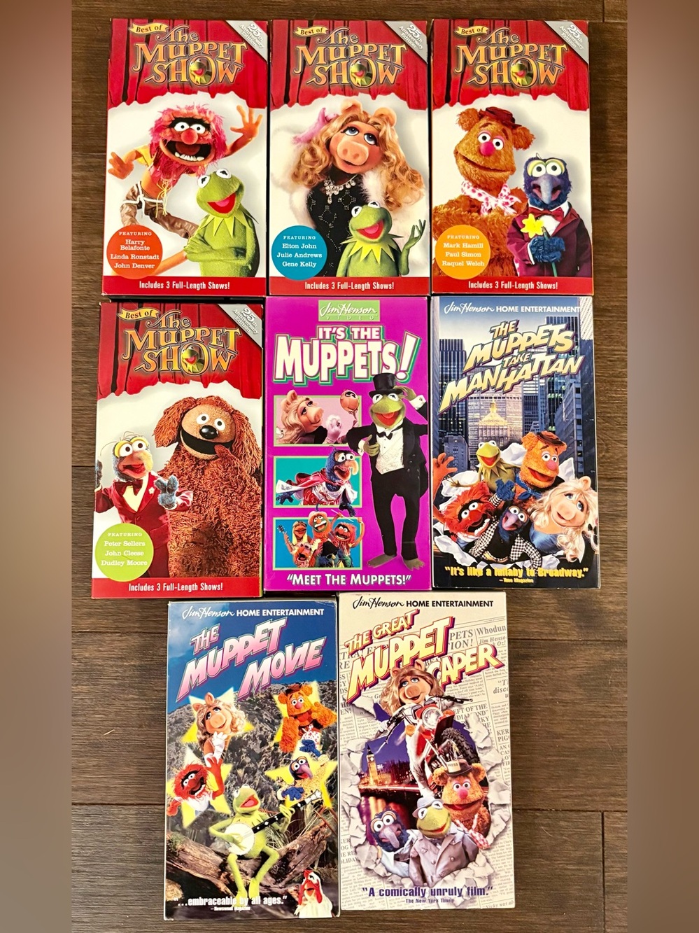 Lot Of 8 Preowned Vintage Jim Henson’s The Muppets Show And Movies on VHS